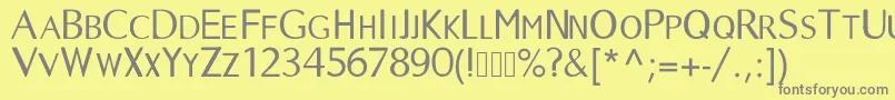 フォントLongtime – 黄色の背景に灰色の文字