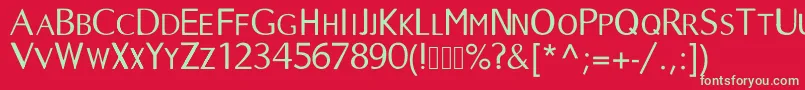 フォントLongtime – 赤い背景に緑の文字