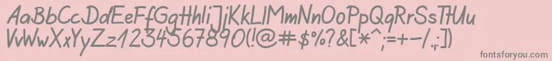 Fonte AgiloHandwriting – fontes cinzas em um fundo rosa