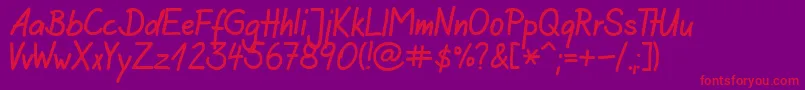 fuente AgiloHandwriting – Fuentes Rojas Sobre Fondo Morado