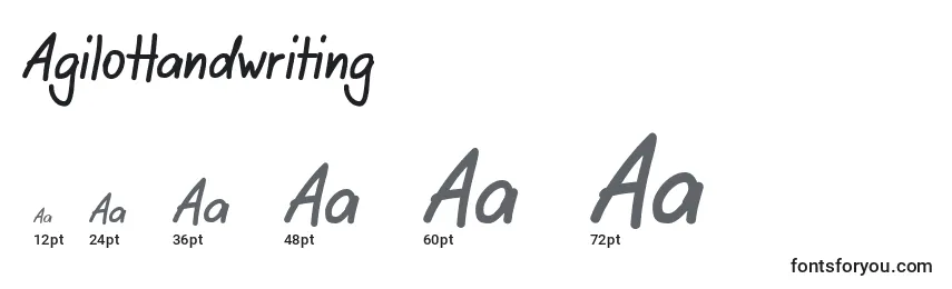 Размеры шрифта AgiloHandwriting