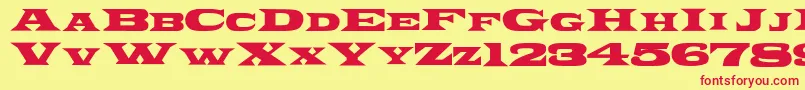 Шрифт Ponchovia – красные шрифты на жёлтом фоне