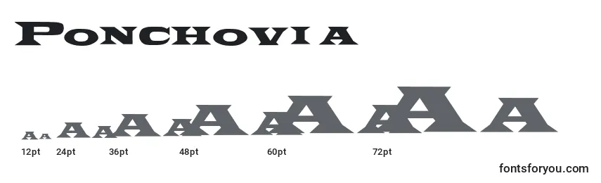 Размеры шрифта Ponchovia