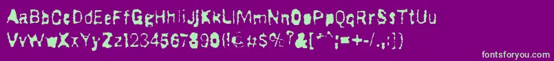 Шрифт DrugstoreWaltz – зелёные шрифты на фиолетовом фоне