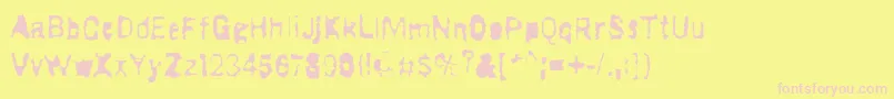 Czcionka DrugstoreWaltz – różowe czcionki na żółtym tle