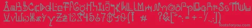 UnaiRegular Font – Gray Fonts on Red Background