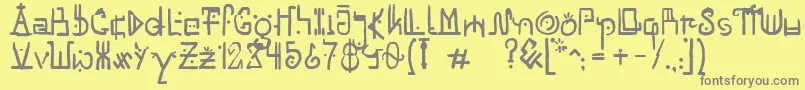 フォントUnaiRegular – 黄色の背景に灰色の文字
