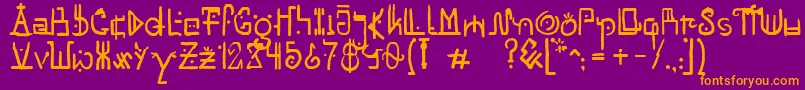 Police UnaiRegular – polices orange sur fond violet