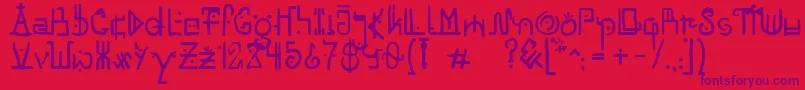 UnaiRegular Font – Purple Fonts on Red Background