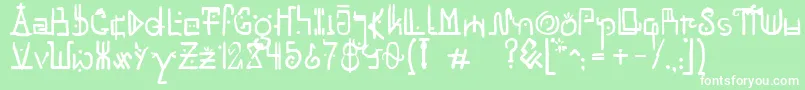 Police UnaiRegular – polices blanches sur fond vert