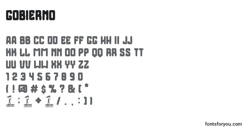 Czcionka Gobierno – alfabet, cyfry, specjalne znaki