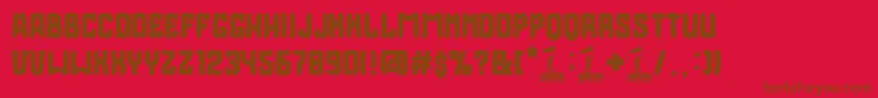 Gobierno-Schriftart – Braune Schriften auf rotem Hintergrund
