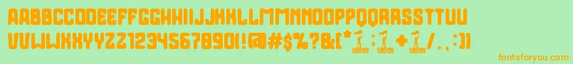 Gobierno Font – Orange Fonts on Green Background