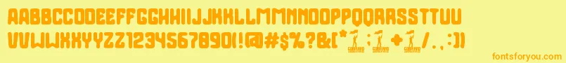 Gobierno Font – Orange Fonts on Yellow Background