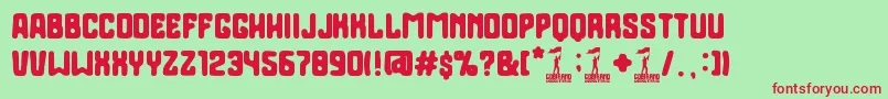 Gobierno Font – Red Fonts on Green Background