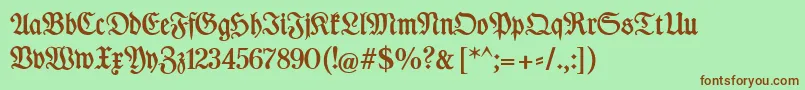 DesMalersFraktur Font – Brown Fonts on Green Background