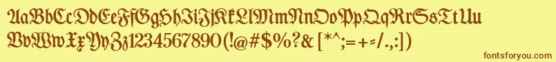 DesMalersFraktur Font – Brown Fonts on Yellow Background