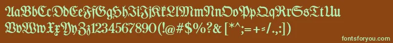 DesMalersFraktur Font – Green Fonts on Brown Background