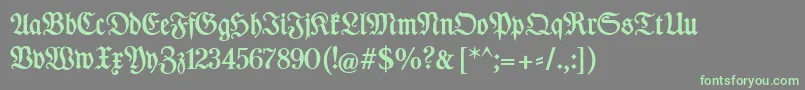DesMalersFraktur Font – Green Fonts on Gray Background