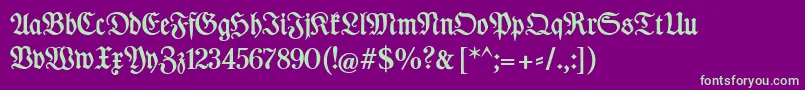 DesMalersFraktur Font – Green Fonts on Purple Background