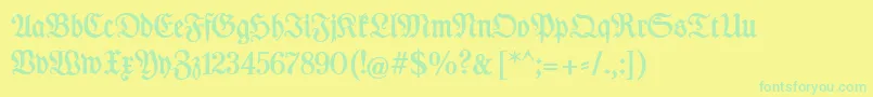 DesMalersFraktur Font – Green Fonts on Yellow Background