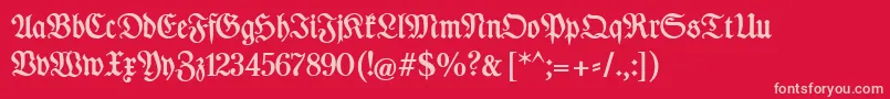 DesMalersFraktur Font – Pink Fonts on Red Background