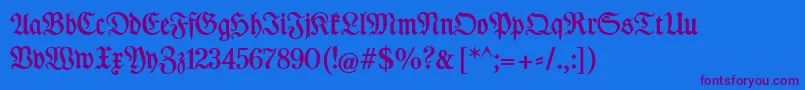 DesMalersFraktur Font – Purple Fonts on Blue Background