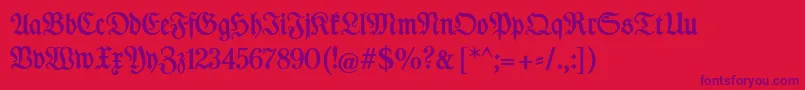 DesMalersFraktur Font – Purple Fonts on Red Background