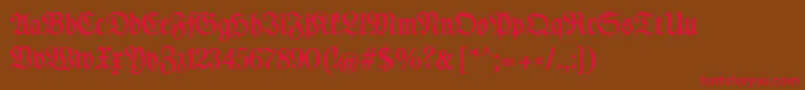DesMalersFraktur Font – Red Fonts on Brown Background