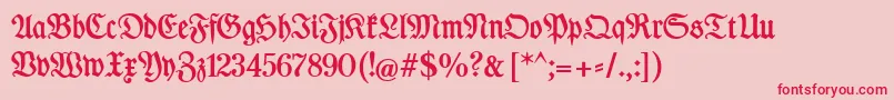 DesMalersFraktur Font – Red Fonts on Pink Background