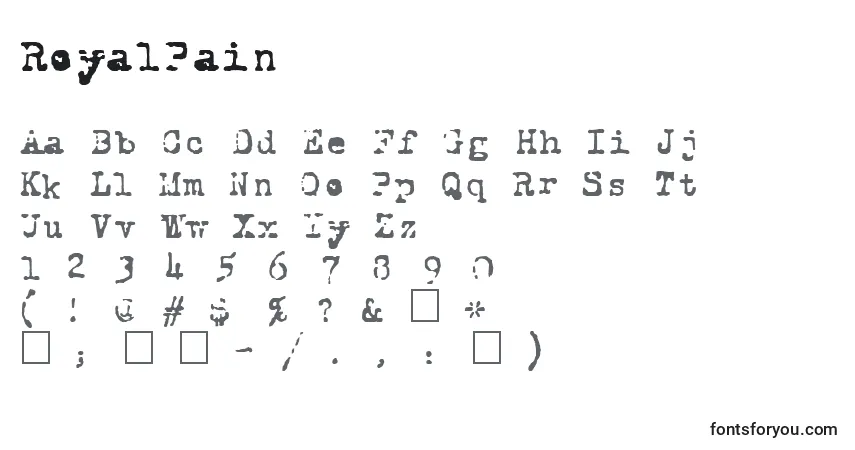 Fuente RoyalPain - alfabeto, números, caracteres especiales