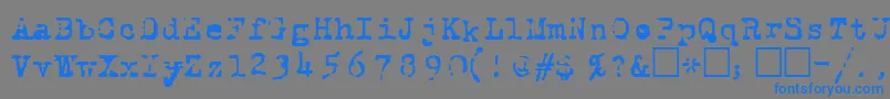 フォントRoyalPain – 灰色の背景に青い文字