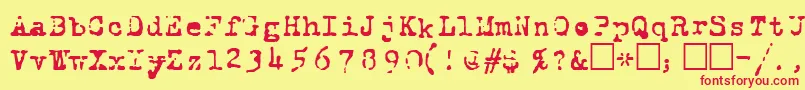 RoyalPain-Schriftart – Rote Schriften auf gelbem Hintergrund