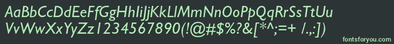Шрифт AzgillsanscItalic – зелёные шрифты на чёрном фоне