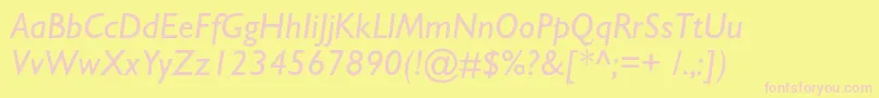 AzgillsanscItalic Font – Pink Fonts on Yellow Background