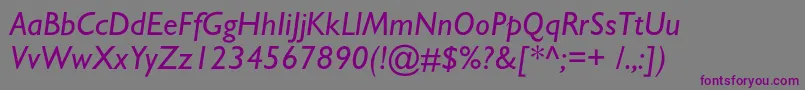 AzgillsanscItalic Font – Purple Fonts on Gray Background