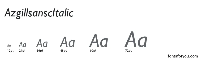 Размеры шрифта AzgillsanscItalic