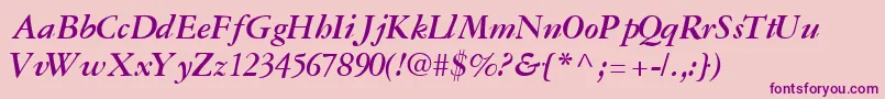 GaramondreprisesskBoldItalic Font – Purple Fonts on Pink Background