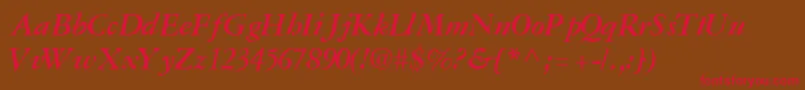 GaramondreprisesskBoldItalic Font – Red Fonts on Brown Background