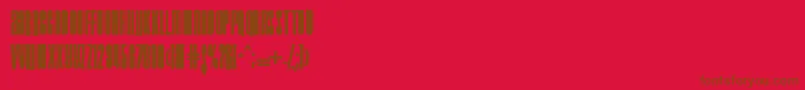 Droidink-Schriftart – Braune Schriften auf rotem Hintergrund