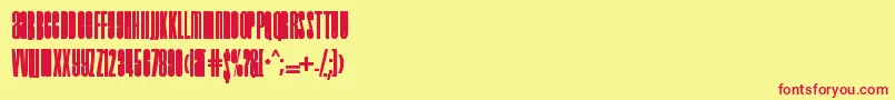 Droidink-Schriftart – Rote Schriften auf gelbem Hintergrund