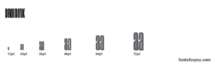 Droidink Font Sizes