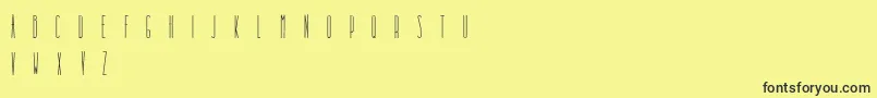 DooodleistaCondensed-fontti – mustat fontit keltaisella taustalla