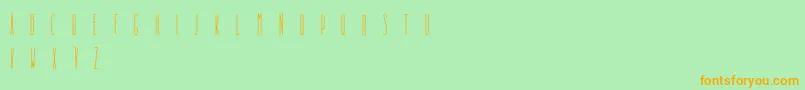 DooodleistaCondensed-Schriftart – Orangefarbene Schriften auf grünem Hintergrund