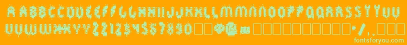 Sprckaren Font – Green Fonts on Orange Background