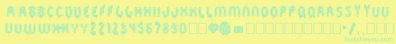Sprckaren-Schriftart – Grüne Schriften auf gelbem Hintergrund