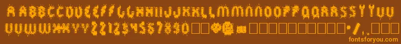 Sprckaren Font – Orange Fonts on Brown Background
