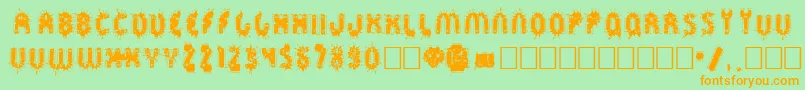 Sprckaren Font – Orange Fonts on Green Background