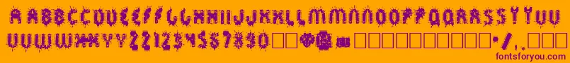 Sprckaren Font – Purple Fonts on Orange Background