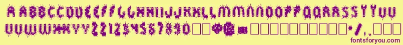 Sprckaren Font – Purple Fonts on Yellow Background